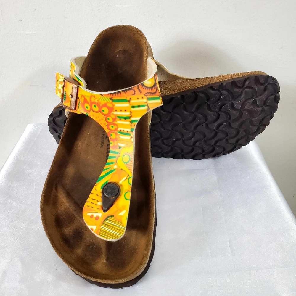 ๐บPapillio Gizeh Birko-Flor African Wax Sandals Womenโs 41/10 Tropical